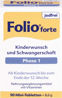 Produktbild von Folio forte Kinderwunsch und Schwangerschaft Phase 1 Mini-Tabletten, 90 St. Tabletten