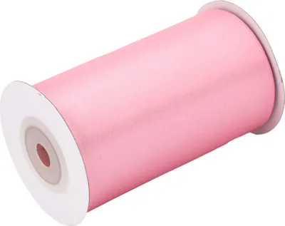 100mm breites, 10m langes, einseitig glänzendes rosanes Satinband auf Rolle. Perfekt für Bastelprojekte und Geschenkverpackungen