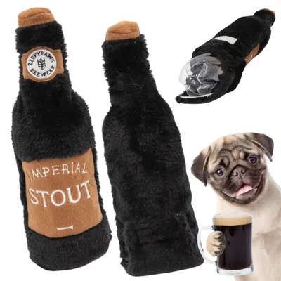 Obrázok produktu pre STOUT BEER BOTTLE praskajúca pískacia hračka pre psov veľká od ZIPPYPAWS