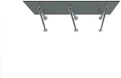 Produktbild von BuyLando (3V) 250x900 cm Grauglas Glasvordach inkl. Edelstahlhalter gebürstet
