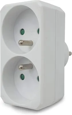 Imagen del producto de Enchufes Velamp ADAT-FR-1-2, con toma de tierra, de 2 enchufes, 16A, color blanco