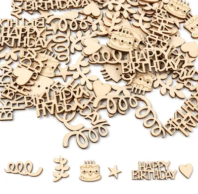 Holz-Konfetti 100 Stück, Tischdeko für Geburtstag & Hochzeit