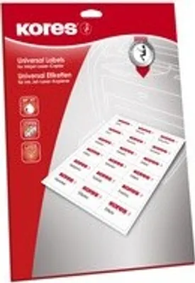 Produktbild von Kores Universal Etiketten 97 x 42,3 mm weiß 100 Blatt 1.200 Etiketten