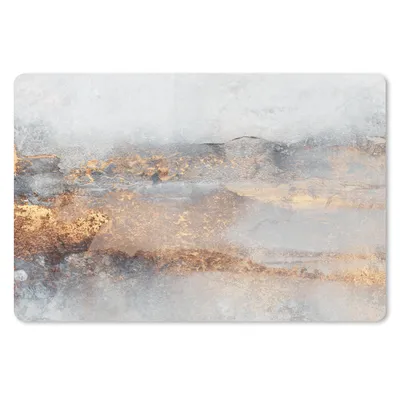 Produktbild von MuchoWow® Schreibtischunterlage Nebel - Gold - Abstrakt 60x40 cm - XXL Mauspad - Großes Mauspad