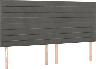 Produktbild von vidaXL Kopfteil Dunkelgrau 180 x 5 x 118/128 cm Samt