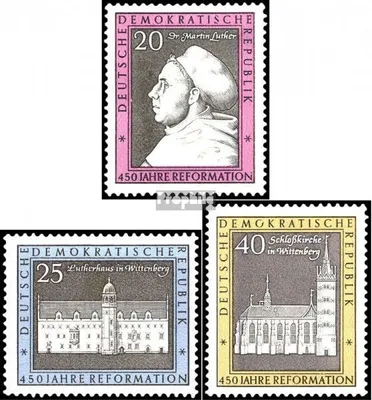 Produktbild von Briefmarken DDR 1967 Mi 1317-1319 (kompl.Ausgabe) gestempelt 450.Jahrestag des Thesenanschlags durch Luther