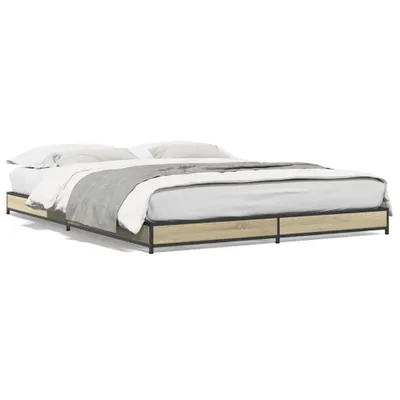 Produktbild von vidaXL Bettgestell Sonoma-Eiche 120x200 cm Holzwerkstoff und Metall