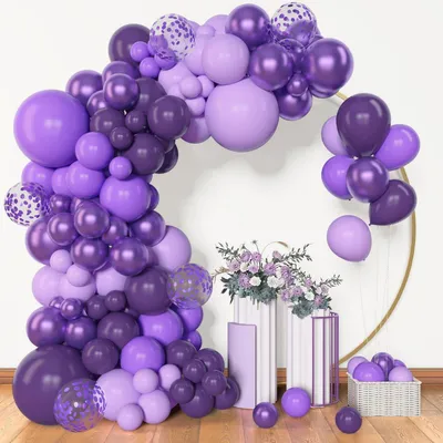 Image de Guirlande de ballons lilas, kit pour arc, 153 pièces