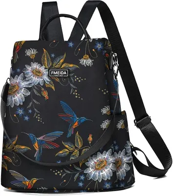 Produktbild von PolkaHome® Anti-Diebstahl Rucksack für Damen, Wasserdichte Nylon Schultertasche 2-in-1 verwandelbarer Rucksack für Reisen, Arbeit,