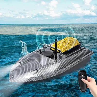 Image de Bateau amorceur, télécommande 500 m, éclairage LED, noir