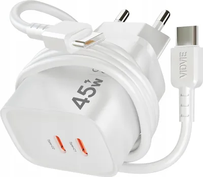 Zdjęcie produktu dla SZYBKA Ładowarka sieciowa USB TYP-C 3A PD 45W 3000mA KOSTKA + KABEL TYP-C