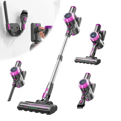 Produktbild von Akku Staubsauger 550W 45000Pa Saugleistung 40 Min Laufzeit Anti-Haar-Wickel-Bürste GreenStaubsensor HEPA-Filter für Tierhaare Teppich Hartböden