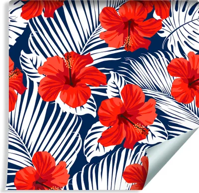 Produktbild von 10m VLIES TAPETE Rolle Natur Tropische Blätter BLUMEN XXL