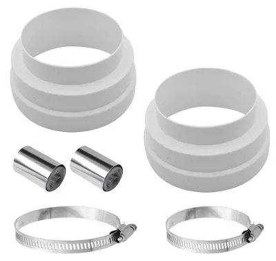 Kanalreduzierer 160/150/120 mm, 2er-Pack mit Schellen & Folienband