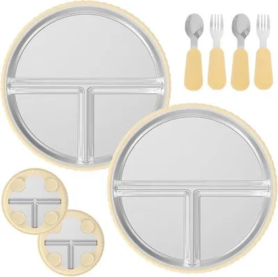 Image de Ventouse en silicone 9 pouces pour bébés, beige