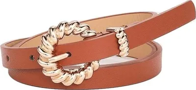 Zdjęcie produktu dla Pasek Twist Brązowy - Stylowy Dodatek dla Każdej Kobiety KP12561