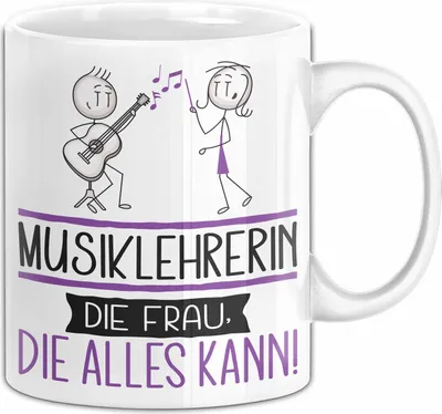 Produktbild von Musiklehrerin Geschenk Tasse Becher Die Frau Die Allen Kann Geschenkidee für eine Musiklehrerin Lustig (Weiß)