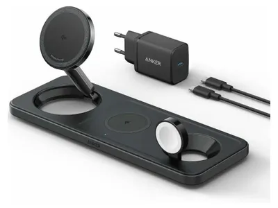 Image de Chargeur sans fil Anker, "MagGo" 15W, 3-en-1, 3 x sans fil, Noir, "B25M1311"