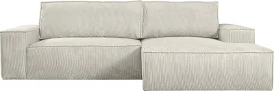 Produktbild von Eckschlafsofa aus beigem Cord AMELIA PASCAL MORABITO - Eckschlafsofa rechts