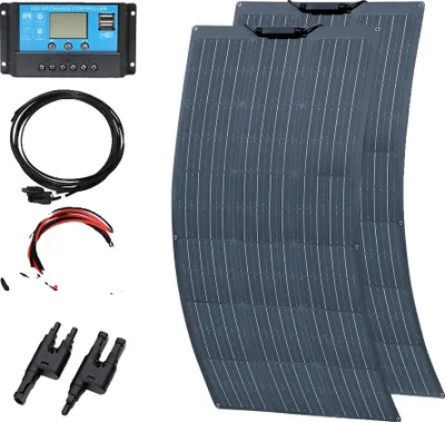 Zdjęcie produktu dla Elastyczny zestaw paneli słonecznych, moc znamionowa 200 W, lekka konstrukcja, zestaw 12V 24V 200W