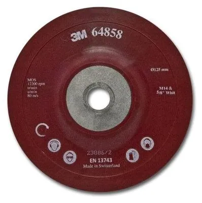 Produktbild von 3M 64858 3M™ Hochleistungsstützteller flach, rot, 125 mm, M14, flexibel Durchmesser 125 mm (64858)