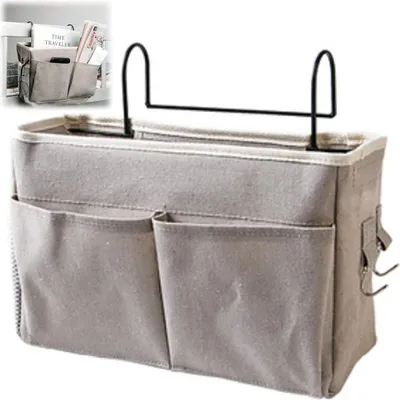 Produktbild von Hängender Nachttischkorb, Zwischenablage, Hängetaschen, große Organizer-Tasche, 1 Stück (Grau)