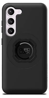 The back of a black smartphone case with a Quad Lock mount attached.