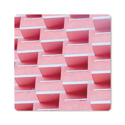 Produktbild von MuchoWow® Mauspad Mousepad Rosa - Balkon - Sommer - Architektur 30x30 cm - Mousepads - Maus Mat - Pad - Mausunterlage - Gaming