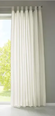 Produktbild von 1er Set Vorhang Schal Schlaufen »Berlin« HxB 245x140 cm Creme Blickdicht Microsatin Lichtdurchlässig Kräuselband Uni Matt, 20400N