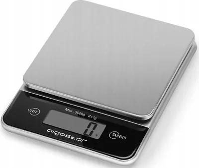 Obrázek produktu pro Aigostar 8433325256265, Elektronická kuchyňská váha, 5 kg, Nerezová ocel, Nerezová ocel, ABS (akrylonitril-butadien-styren), Pracovní deska, Obdélník