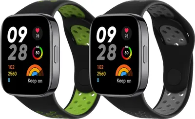 Produktbild von kwmobile 2x Sportarmband kompatibel mit Xiaomi Redmi Watch 3 Active Armband - Fitnesstracker Band Set aus TPU Silikon