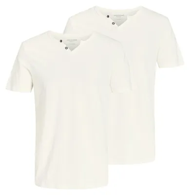 Produktbild von 2er Pack JACK & JONES Herren T-Shirts JJESPLIT Neck Tee SS