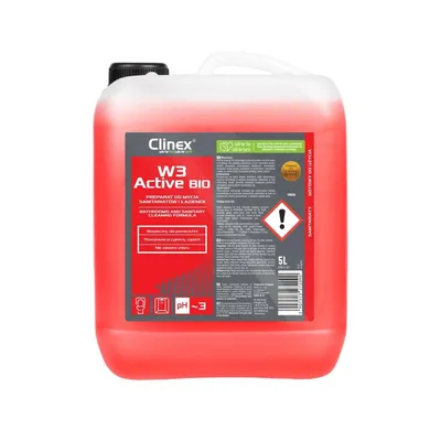 Zdjęcie produktu dla Środek płyn do mycia sanitariatów i łazienek na bazie kwasu cytrynowego CLINEX W3 Active BIO 5L