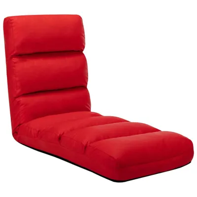 Image de vidaXL Chaise de sol Pliable Rouge Similicuir