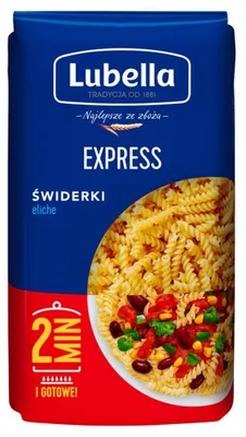 Imagen del producto de Lubella Express, macarrones tipo "świderki", 400 gramos