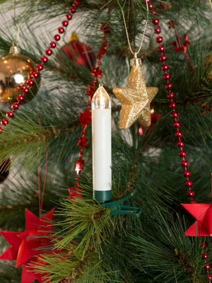 Immagine prodotto di Konstsmide - Illuminazione albero a LED, 5 candele per albero, set aggiuntivo per 1910-100, 5 diodi bianco caldo, a batteria, per interni, 5 x AA 1,5V (incl.); 1915-100