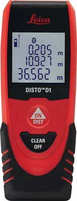 Produktbild von Leica DISTO D1, Laser-Distanzmessgerät, ft, In, m, Schwarz, Rot, Digital, IP54, Android, iOS