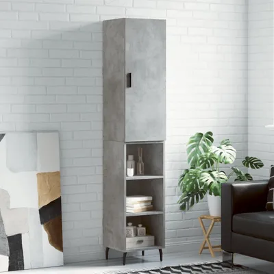 Produktbild von vidaXL Highboard Betongrau 34,5x34x180 cm Holzwerkstoff