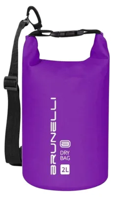 Imagen del producto de BRUNELLI - Bolsa seca de 2 litros, impermeable, tipo mochila o bolsa de viaje, con correa para el hombro - Color: Lila
