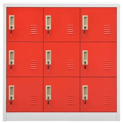 Immagine prodotto di Armadietto a Chiave Grigio Chiaro e Rosso 90x45x92,5 cm Acciaio