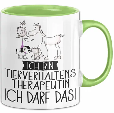 Produktbild von Geschenk für Tierverhaltenstherapeutin Tasse Lustige Geschenkidee Geburtstag Ich Bin Tierverhaltenstherapeutin Ich Darf Das (Grün)
