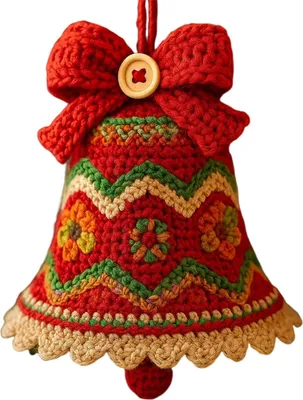 Produktbild von 1/5 Stück handgemachte Weihnachtsglocke Ornament DIY gestrickte Weihnachtsmannglocke häkeln festliche Dekoration Home saisonale Dekoration
