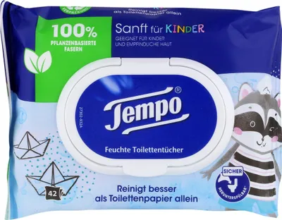 Produktbild von Tempo, Feuchttücher, sanft für Kinder, 42 Stück