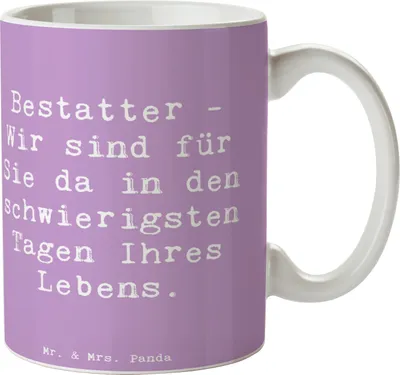 Produktbild von Mr. & Mrs. Panda Kaffeetasse Spruch Bestatter Unterstützung - Lavendeltraum - Geschenk, Trost, handgefertigte Geschenke, Teetasse, Mitgefühl, Berufsliebe, Lebensbegleiter