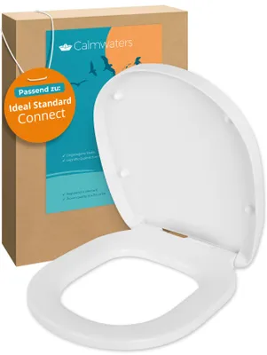 Produktbild von Calmwaters WC-Sitz für Ideal Standard Connect | Toilettensitz Absenkautomatik | Duroplast | Take-Off & Top-Fix | Überlappend | Edelstahlscharnier |  EU | Weiß | 26LP6261