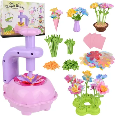 Immagine prodotto di Kit per creare fiori, fai da te, colorato, per bambini dai 3 agli 8 anni, giocattolo creativo per bambine