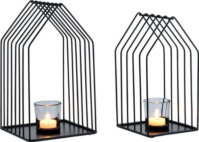 Zdjęcie produktu dla zestaw 2 lampionów na świece w nowoczesnym stylu home deco