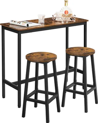 Produktbild von VASAGLE Bartisch Bartisch-Set/Bartisch mit Barhocker-Set,für Esszimmer, Küche
