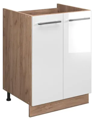 Obrázek produktu pro Skříňka pod dřez Vicco Fame-Line Bílá vysoký lesk/Zlatý mocný dub 60 cm, Model 65245