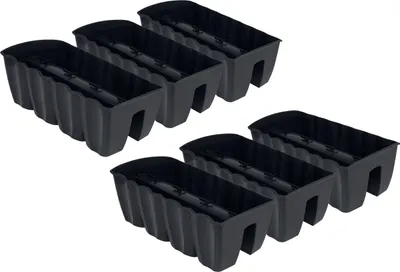 Produktbild von 6x Blumenkasten 60cm Hängetopf Blumentopf Balkontopf Geländertopf DCRO Anthrazit